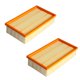 thumbnail image 1 of Juego de 2 filtros plisados planos compatibles con Kärcher NT 25/1 Ap, NT 35/1 Ap, NT 35/1, NT 45/1, NT 55/1, NT 361, NT 561, NT 611 Tact, Te, M, Eco para 6.904-367.0/69043670, 1 of 6