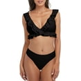 thumbnail image 4 of Women's Butterfly Ruffle Bikini Set Flounce V Neck Swimsuit, 4 of 6