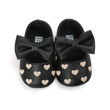 

Newborn Baby Girl Soft Crib Shoes with Bow-knot Design Infants Anti-slip Sneaker First Walkers