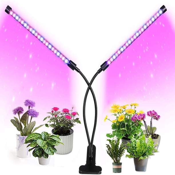 Luces para plantas y jardines, luces LED de cultivo, luz de espectro completo, cultivo de vegetales, plantas y flores (tubo doble)