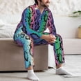 thumbnail image 5 of Mens Pajamas Set, Colorful leopard print A Button Down Long Sleeve Loungewear Sleepwear Pjs sets for Men, 5 of 5