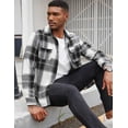 thumbnail image 4 of COOFANDY Men's Shacket Overshirt Jacket Long Shacket Slim Shirt Overshirt, 4 of 6