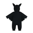 thumbnail image 5 of Shinyii Boy Girl Bat Wing Bodysuit Halloween Spider Prints Long Sleeve Role Play Soft Hoodie Jumpsuit Gray,Sized 3-6 M, 5 of 6