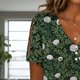 thumbnail image 2 of Blusa Zhyaj de manga corta con cuello en V y estampado floral bohemio para mujer, 2 of 2