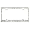 Auto Drive White Crystals License Plate Frame
