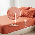 thumbnail image 6 of Davulos Terracotta Tufted Comforter Set King，7 Pieces Bed in a Bag Shabby Chic Embroidery King Size Bed Set Boho Embroidery Comforter Sets for All Seasons, 6 of 9