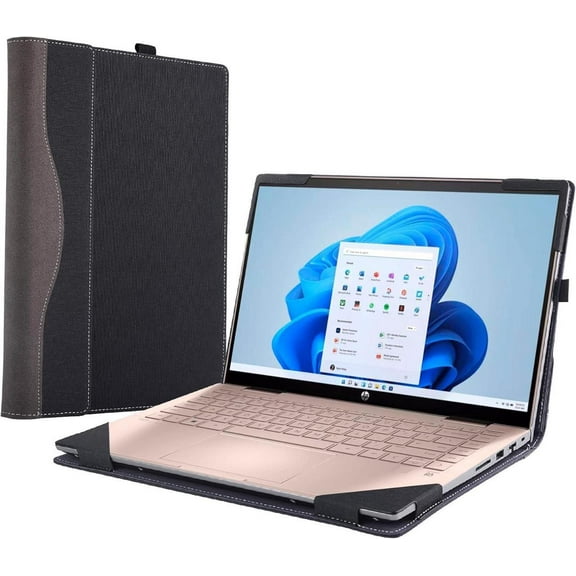 Protective Case Cover for Hp Pavilion X360 Convertible 14-dy Laptop 14t-ek 14-ek 2-in-1 [Not Other Models] Notebook Sleeve Computer Bag Protective PU Leather Shell