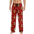 thumbnail image 2 of Mens Pajama Pants with Pockets Christmas Printed Mid Waisted Loose Fit Casual Pants with Drawstring and Comfortable Lounge Bottoms Soft Sleepwear, 2 of 4