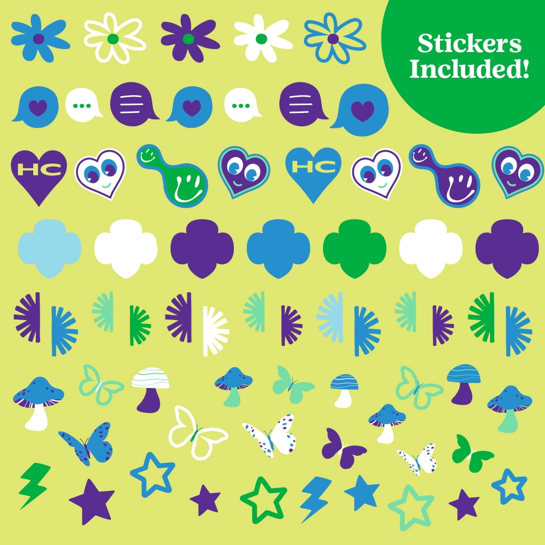 Hard Candy x Girl Scout Hand Shake Press On Nails + Sticker Kit, Gel-like Shine, Green