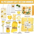thumbnail image 3 of Mother's Day Gifts for Mom, 17pcs Relaxing Spa Gifts Set for Girls, Sisters, Mom, Sunflower Self-Care Package, Sending Sunshine Get Well Gifts for Women, Perfect Basket for Birthday & Mother's Day, 3 of 9