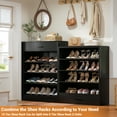 thumbnail image 3 of Homieasy 10-Tier Shoe Cabinet with 2 Drawers, 65cm Width Freestanding Closet Organizer with Adjustable Storage Shelves & Side Hooks –for Entryway, Bedroom, Living Room,Black, 3 of 8