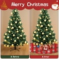 thumbnail image 4 of Christmas Tree Skirt,Red Christmas Tree and Snowflake Pattern Christmas Tree Decor with Red Ribbon Ties,Round Shape,Christmas Decorations for Home 48"x48", 4 of 7