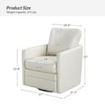 thumbnail image 7 of PU Leather Swivel Accent Chair Single Sofa Chair for Home Living Room White, 7 of 7