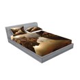 thumbnail image 2 of Ambesonne Nature Fitted Sheet & Pillow Sham Set, Sunrise Rocks Sky Lake, Full, Multicolor, 2 of 2