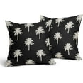 thumbnail image 2 of Palm Tree Black Pillow Covers 20X20 Inch Tropical Coastal Plants Coconut Trees Decorative Pillow Cases Set of 2 Summer Retro Cotton Linen Throw Pillows Home Decor For Sofa Couch Cushion Outdoor, 2 of 6
