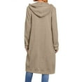 thumbnail image 5 of Mohiass Women's Zip Up Hoodies Oversized Fleece Long Sleeve Sweatshirts Casual Fall Winter Jacket Coat with Pockets Khaki 2XL, 5 of 6