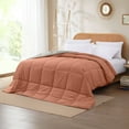 thumbnail image 2 of Modern Threads Reversible Orange Rust & Oatmeal All-Season Down Alternative Adult Bed Comforter, Twin, 2 of 8