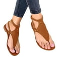 thumbnail image 3 of ZHELIYO Women's sandals Thong Sandals For Women Flat Sandals Open Toe Shoes Beach Sandals Ladies Buckle Strap Flip Flops Shoes Brown 9, 3 of 9