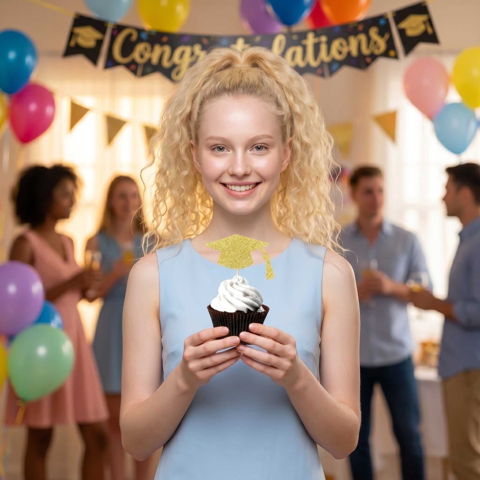 Cthrlog Graduation Party Decorations 2026 Graduation Decorations Doctoral Hat Cake Signage Set for College Graduation Celebration 24PCS Tassel Cake Topper and Plaque Accessories