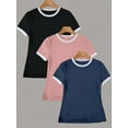 thumbnail image 2 of ZOELNIC 3 Pack Womens T-Shirts - Short Sleeve Spring Summer Tops Crew Neck Trendy Casual Work Basic Tees, L, 2 of 5