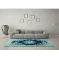 thumbnail image 3 of Ahgly Company Indoor Rectangle Medallion Light Blue Traditional Area Rugs, 6' x 9', 3 of 4