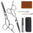 thumbnail image 1 of Juego profesional de tijeras para cortar el cabello de 7 piezas con tijeras de entresacar, peine de navaja, pinzas y estuche para salón y hogar., 1 of 5