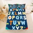 thumbnail image 5 of Catabedysis 3D Cartoon Dinosaur Bed Sheets For Boys,Educational Alphabet Print Full Size Sheets,4 Pieces,1 Flat Sheet, 1 Fitted Sheet and 2 Pillowcases, 5 of 6