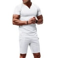 thumbnail image 2 of Men's 2 Piece Outfits Short Sleeve T-shirt Tracksuit Summer Tee Shirt and Shorts Set 2 Sets Casual Sports Suit, 2 of 8