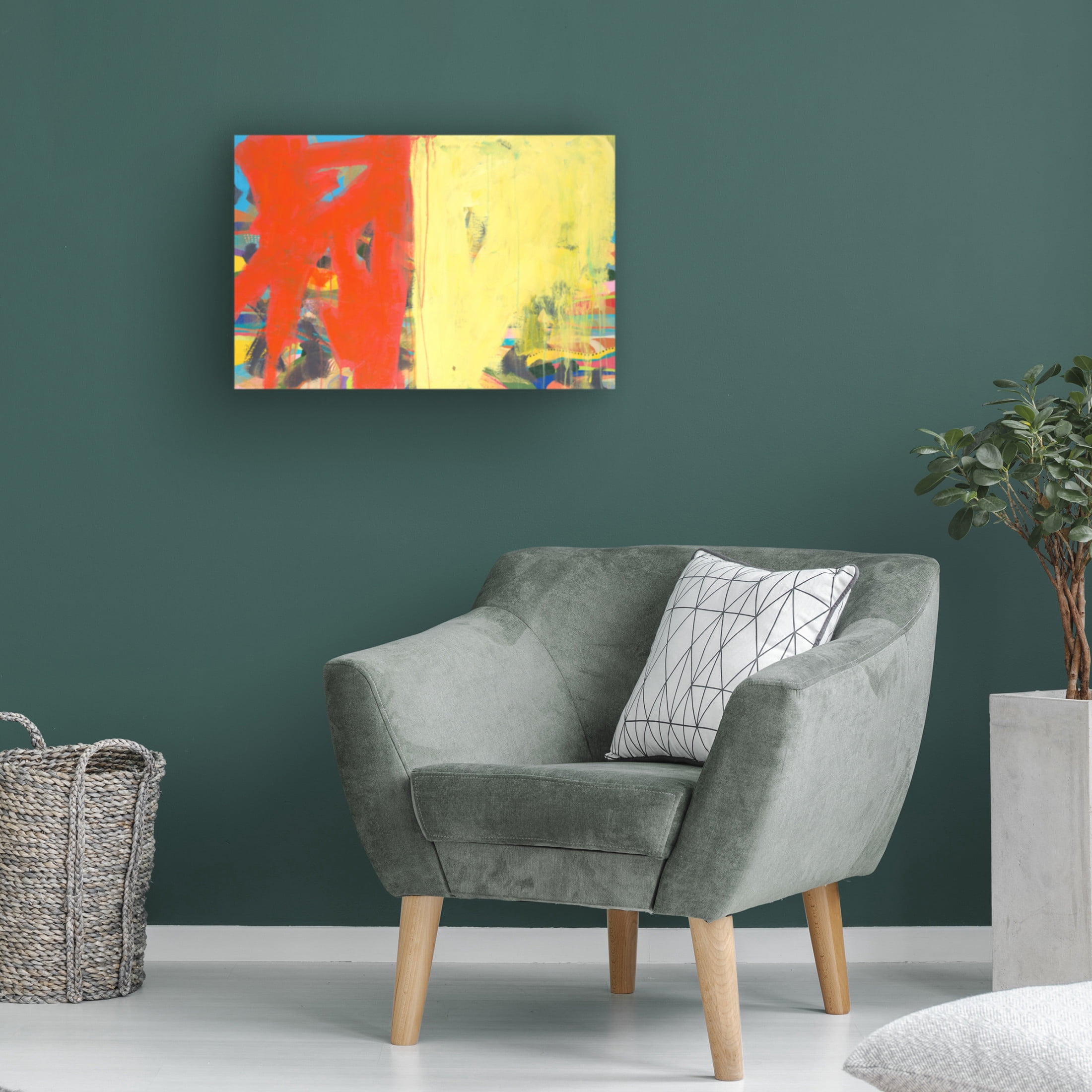 Canvas Wall Art - Jan Weiss 'Colorblock 12' Wall Art for Living Room, Bedroom, or Office Décor by Trademark Fine Art - 24 x 16 Inches