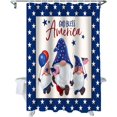 thumbnail image 5 of Happy 4 th of July Gnomes Shower Curtain, Memorial Day American Flag Shower Curtain Set with Hooks, Summer Waterproof Fabric Shower Curtains for Bathroom Decor, 36x72 Inch Bath Curtain, 5 of 6