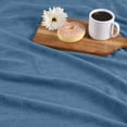 thumbnail image 4 of Superior Basketweave All-Season Cotton Blanket, Twin, Denim Blue, 4 of 11