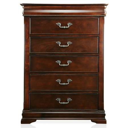 Furniture of America Grand Central 5 Drawer Chest - Cherry