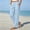 Light Blue, variant on HBYJLZYG Women's Cotton Linen Blend Wide Leg Pants with Pockets, Relaxed Fit Pull-On Long Trousers with Side Slit and Button Hem for Summer Beach Vacation