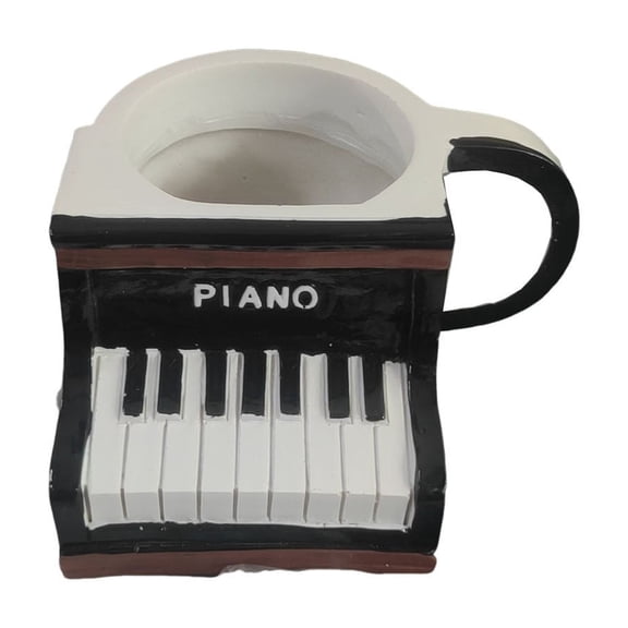 Musical Instrument Coffee Mug, Handcrafted Ceramic Cup for Music Lovers, Unique Gift for Pianists, Guitarists, Band Members, Teachers & Students,E