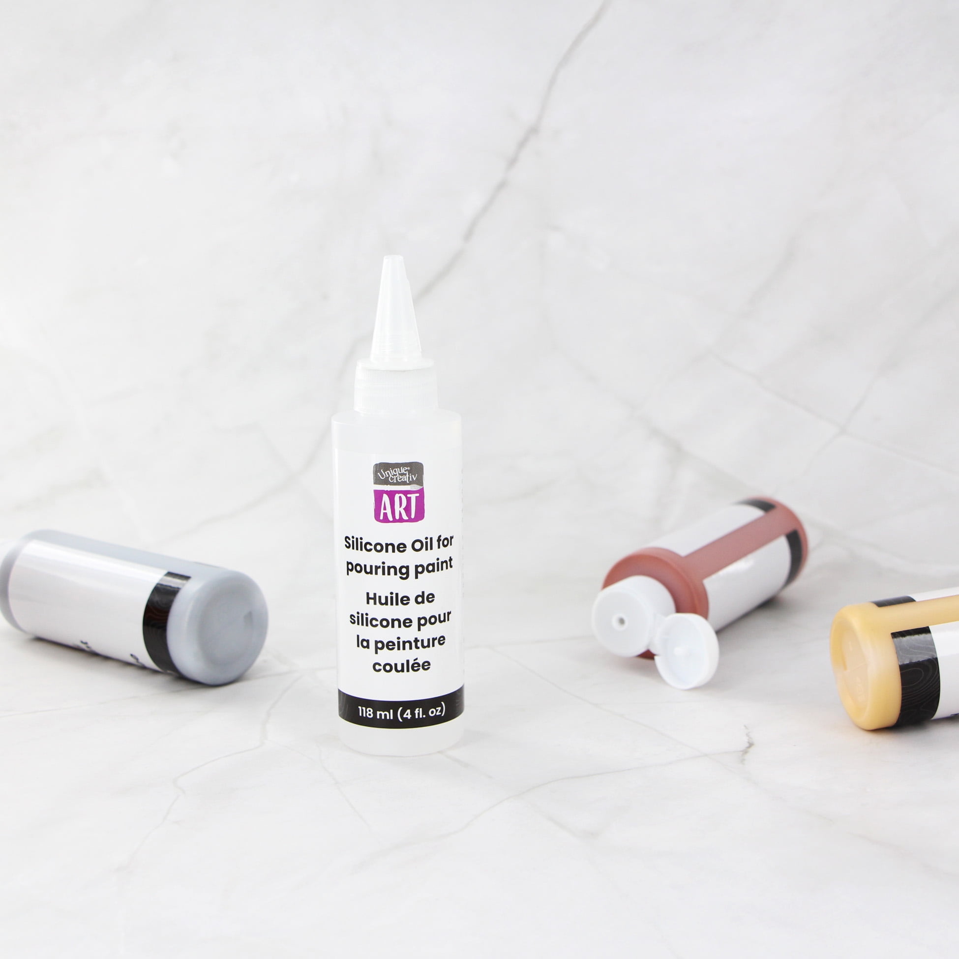 UNIQUE CREATIV ART Silicone Oil — 118 mL (4 fl oz) Additive for Fluid‑Art Cells