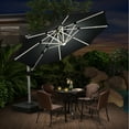 thumbnail image 4 of PURPLE LEAF 10FT Deluxe Round Solar Powered LED Patio Umbrella, Large Offset Cantilever Umbrella with 360° Rotation, Gray, 4 of 15