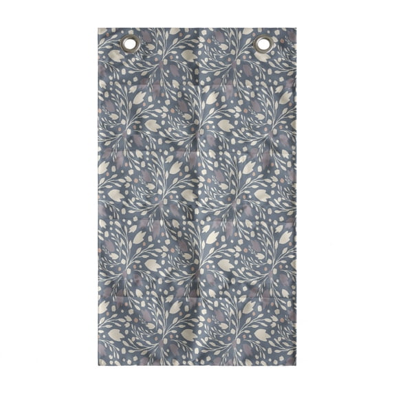 Floral Vintage Hanging Pocket Organizer, Design of Botanical Organic Elements in Muted Tones, Printed Polyester Storage Bag with Pockets, 21" x 31", Purpleblue Eggshell