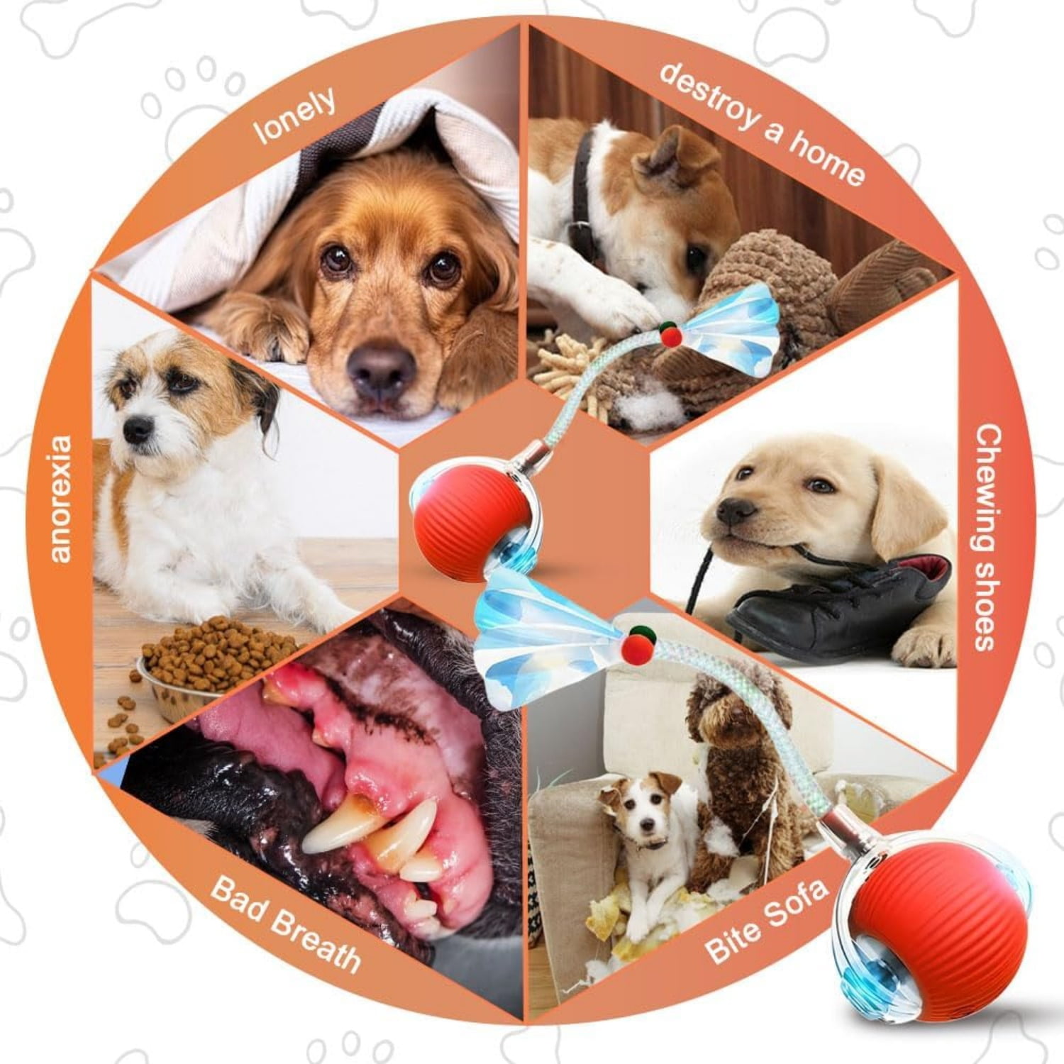 2025 Upgraded Interactive Rolling Dog Ball, Self Rolling Dog Ball Interactive Cat Toys Automatic Cat Toy Self Moving Dog Toys, 360° Smart Automatic Rolling Ball Toy, Electric Dog Balls