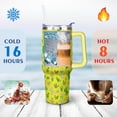 thumbnail image 4 of 40oz Cute Mini Cactus Theme Stainless Steel Flip Straw Tumbler Spill Proof Travel Cup Double Wall Vacuum Insulated Coffee Mug with Top Handle, 4 of 6