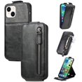 thumbnail image 1 of Zipper Wallet Vertical Flip Leather Phone Case, For Iphone 15 Pro Max, For,iPhone 16 Pro, 1 of 9