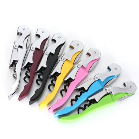 Wine Bottle Canister Metal Double Hinge Wine Corkscrew Key Bottle Cutter Cap Opener Soft Velvet Touch Waiters Multi Function Portable for Bartenders,Bar,Home, Resturant,Party ()