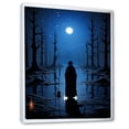 thumbnail image 2 of Designart "Tuareg Melodies in Blue Moonlight" People Framed Wall Art - Global Blue African Tribal Living Room Framed Canvas Art, 2 of 6
