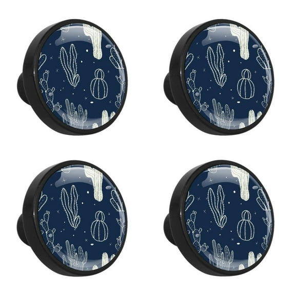 4 Pcs Cactus Knobs for Kitchen Cabinet Cupboard Dresser Bookcase Drawer Pulls Handles Round Home Decor