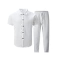 thumbnail image 5 of Mrmaere Men's V Neck Scrub Set Short Sleeve Pants 2 Piece Zipper Closure Stretchy for Work White XL, 5 of 5