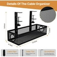 thumbnail image 4 of Gueiykk Under Desk Cable Management Tray, No Drill Steel Desk Cord Organizers Box Wire Management Tray Cable Management Rack with Clamp for Office Home (Black), 4 of 7