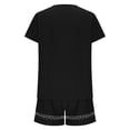 thumbnail image 4 of biudgviw Two Piece Sets for Women Trendy Hollow Out Short Sleeve V Neck Tops with Shorts Matching Lounge Sets Summer Clothes, 4 of 6