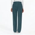 thumbnail image 5 of Womens Corduroy Pants Casual Elastic High Waisted Straight Leg Casual Loose Comfy Trousers with Pockets Blue 2XL, 5 of 8