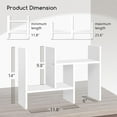 thumbnail image 2 of Desktop Organizer Office Storage Rack Adjustable Wood Display Shelf Free Style Double H, Multi-Functional Mini Bookshelf for Desk Natural Stand, 2 of 9