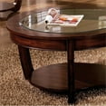 thumbnail image 5 of Bowery Hill Solid Wood Dark Cherry Coffee Table Rectangular Tempered Glass Inserts Unassembled, 5 of 5