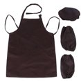 thumbnail image 4 of Delantal, gorro, mangas, talla M, bata de dibujo y conjunto de cocina para niños en tono café, 4 of 8